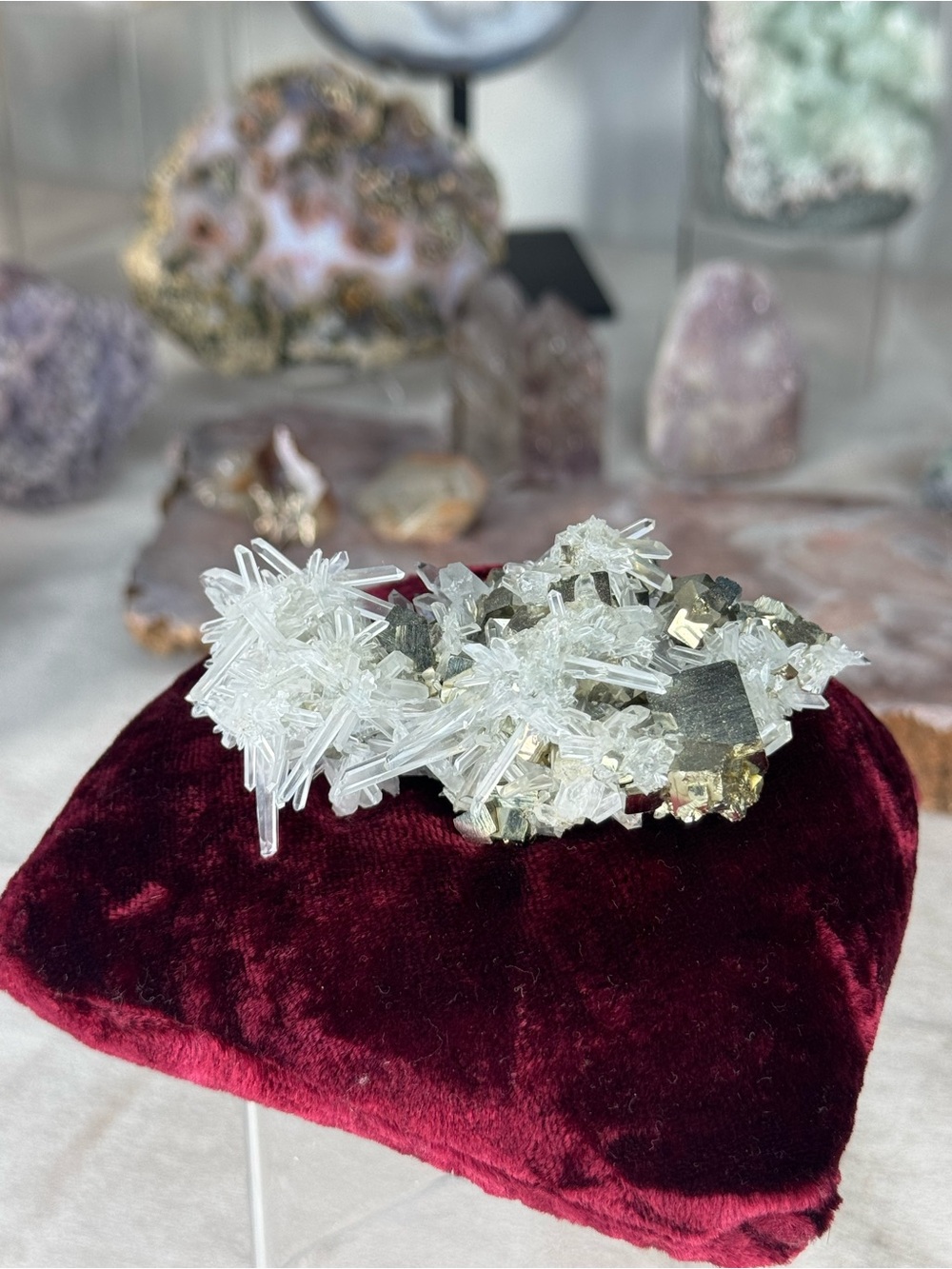 ✨ Cube Pyrite with Needle Quartz Formation | Collector Mineral Specimen ✨
